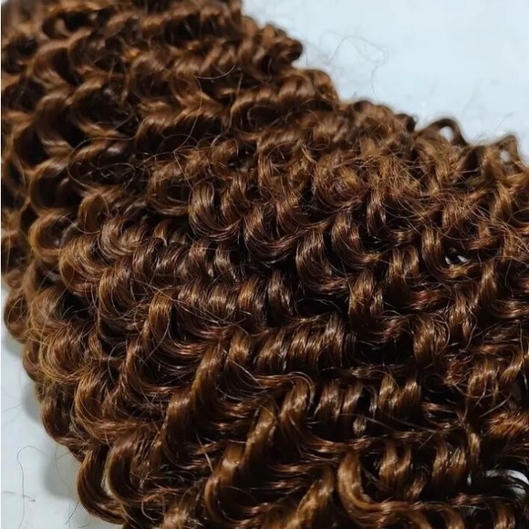 Hetto Kinky Curly Clip in Human Hair Extensions 18in 7Pcs 105g #4 Dark Brown - Picture 2 of 5